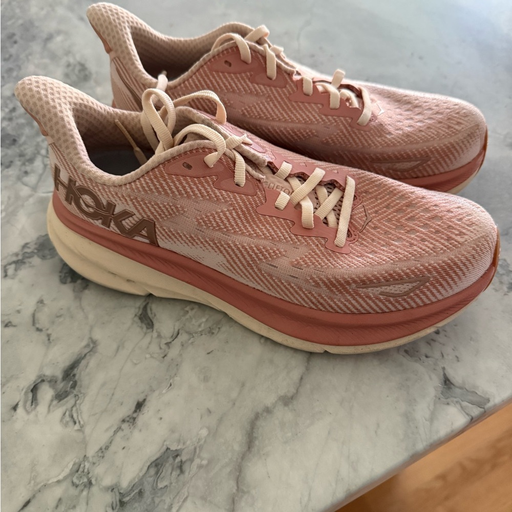 Hoka Women's Athletic Shoes in Pink and Cream